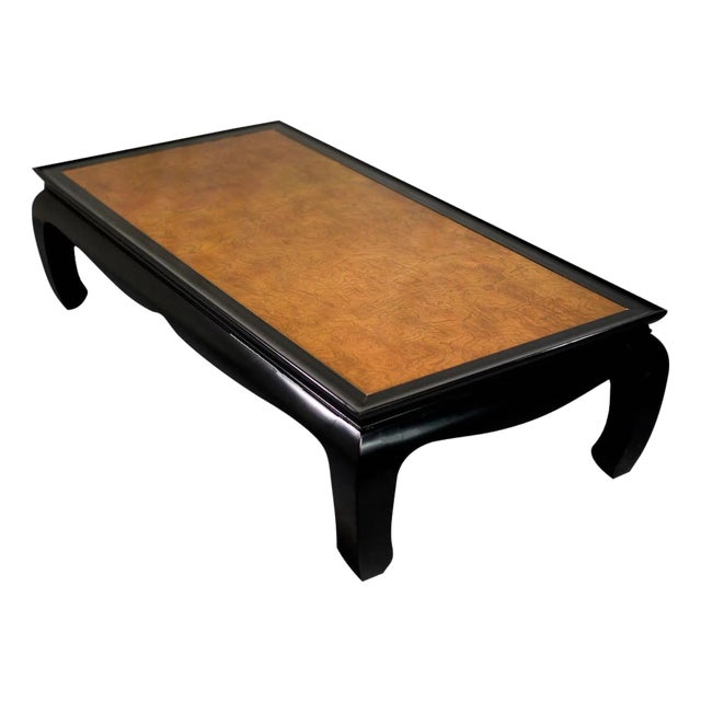 1970s Chin Hua Burled Wood Coffee Table by Century Furniture Ray Sabota For Sale
