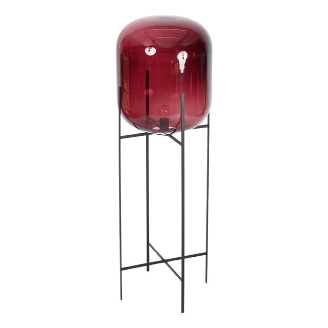 Large Purple Oda Floor Lamp in Blown Glass attributed to Sebastian Herkner For Sale