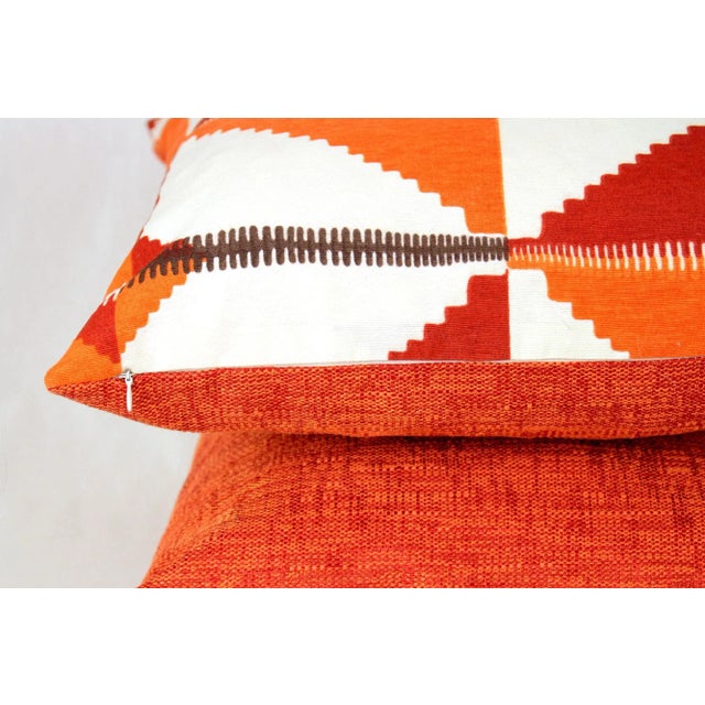 White 19th Century Colorful Navajo Style Native Diamond Pillow Covers- a Pair For Sale - Image 8 of 13