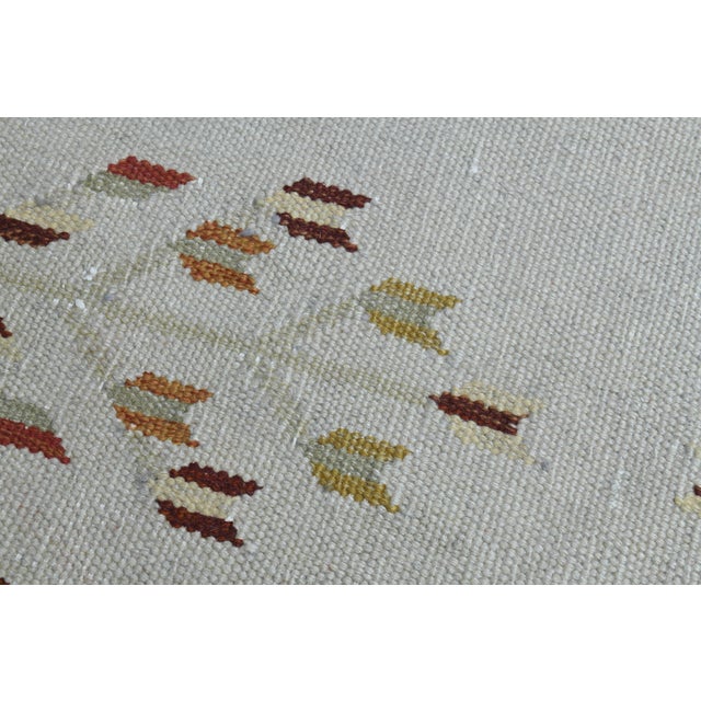 Beige 1970s Vintage Turkish Handmade Wool & Cotton Beige Area Rug For Sale - Image 8 of 11