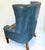 Wood Mid Century Tufted Leather Wingback Chairs, Pair For Sale - Image 7 of 8