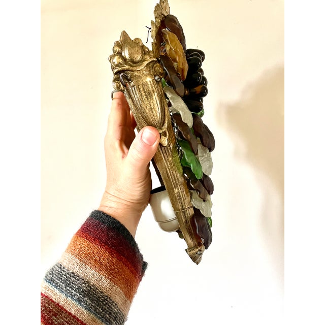 Art Nouveau Murano Glass Grape Cluster Wall Sconce, 1900s For Sale - Image 13 of 15