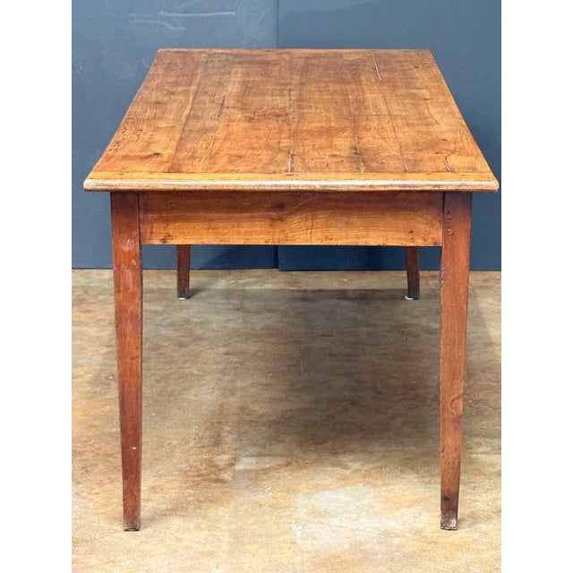 Brown French Farm Table of Cherry With Two Drawers For Sale - Image 8 of 9