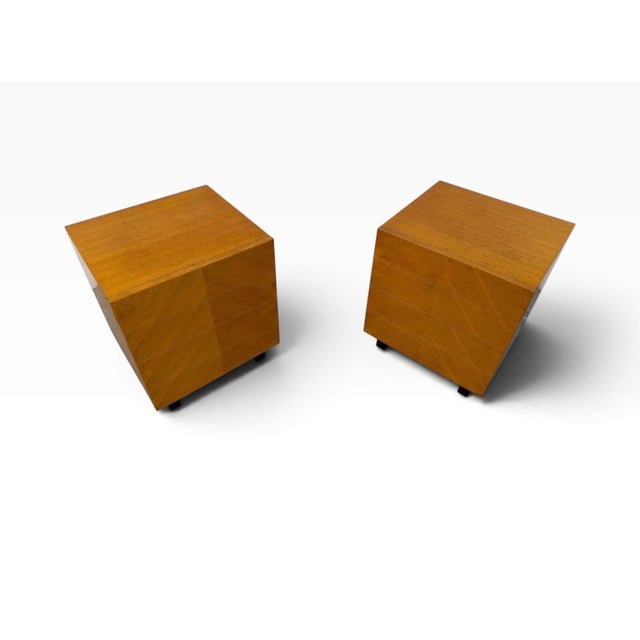 Mid 20th Century Mid-Century Modern Art Deco Style 4-Drawer Nightstands - Set of 2 For Sale - Image 5 of 9