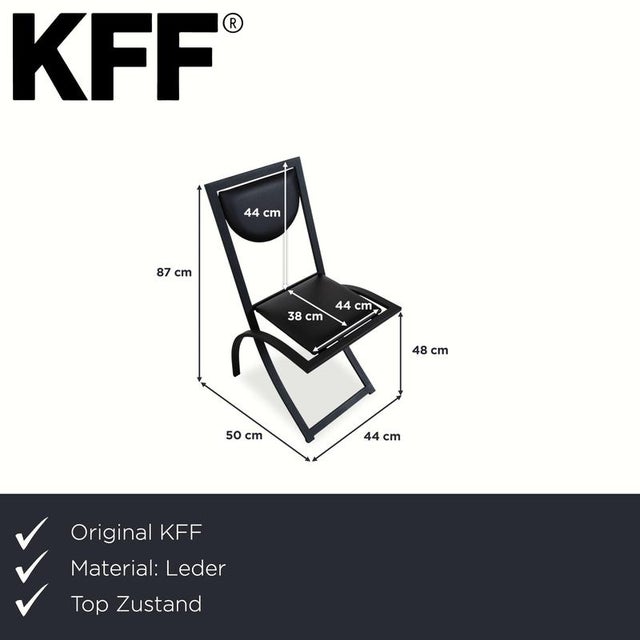 Modern Black Leather Cosinus Chairs from KFF, Set of 6 For Sale - Image 3 of 18