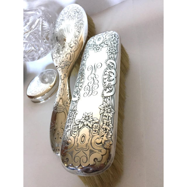 Late 19th Century Late 19th Century Antique Sterling Silver Vanity Set by Gorham - 10 Pieces For Sale - Image 5 of 11
