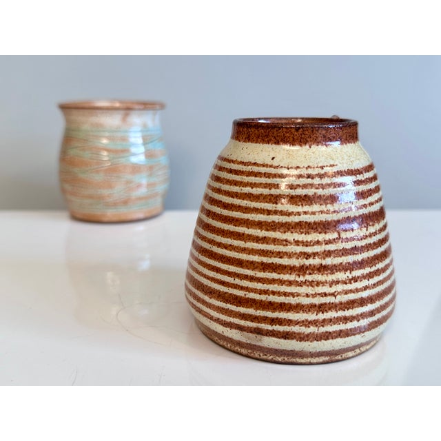 Rustic Studio Ceramic Vases by Helma Klett, Germany, 1980s, Set of 2 For Sale - Image 3 of 15