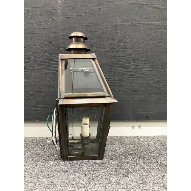 Traditional Custom Natural Brass Exterior Sconce Light Fixture For Sale - Image 3 of 7