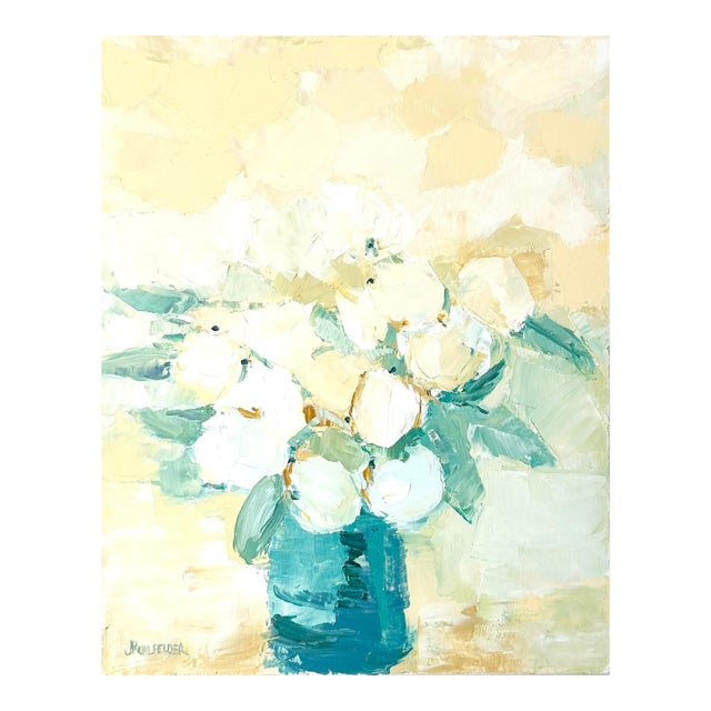 "Patricia's Flowers" Original Modern Oil Painting, by Jennifer Hohlfelder For Sale