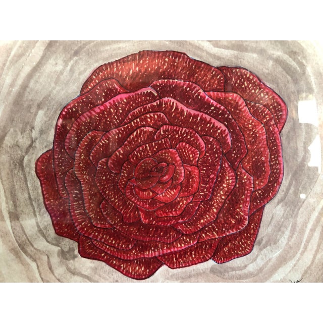 Original signed artwork, ink and watercolor on heavy watercolor paper, vintage frame.