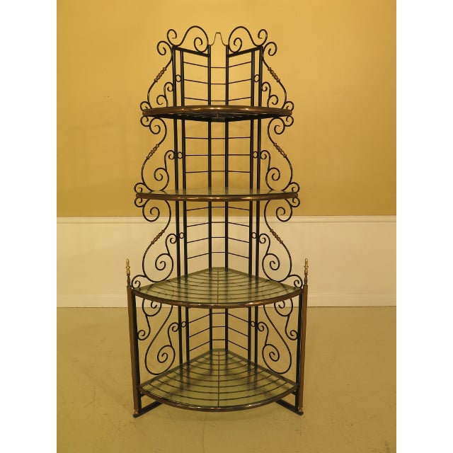 Iron & Brass Corner Bakers Rack Chairish