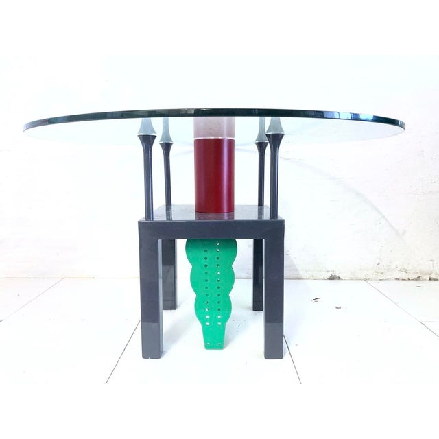 Round Dining Table in Metal and Glass, 1980s For Sale - Image 17 of 17