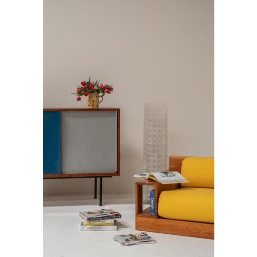 Mid-Century Modern French Cabinet with Sliding Panels by Guillerme et Chambron, 1950s For Sale - Image 14 of 16