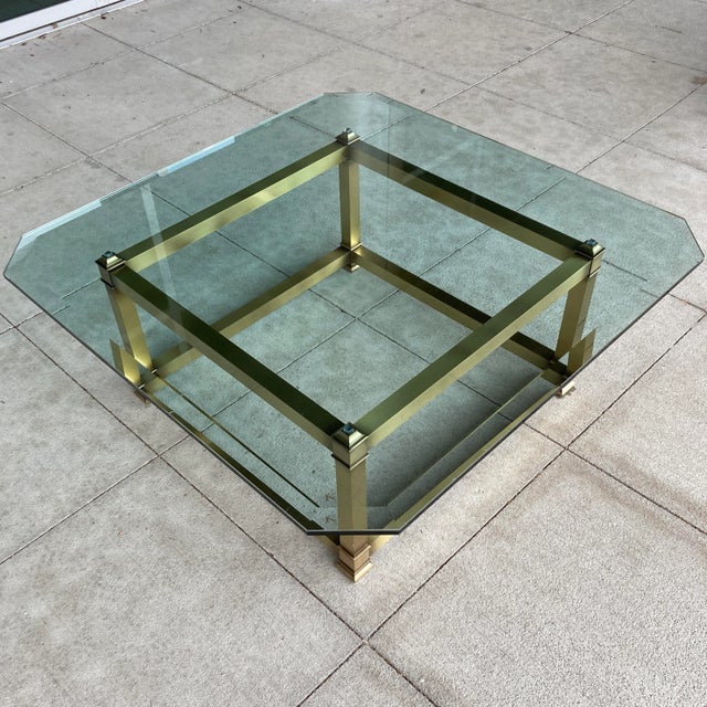 Mid-Century Modern Brass Profile Coffee Table From Mastercraft For Sale - Image 3 of 13