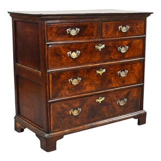 George III Burr Walnut Chest of Drawers, 1800s For Sale