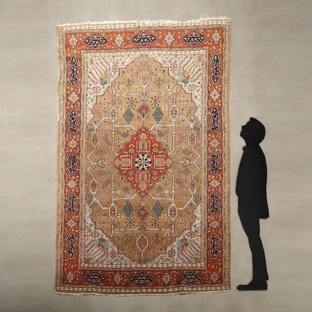 Srinagar rug in cotton and wool, fine knot and hand-made. This piece is attributed to the mentioned designer/maker. It has...