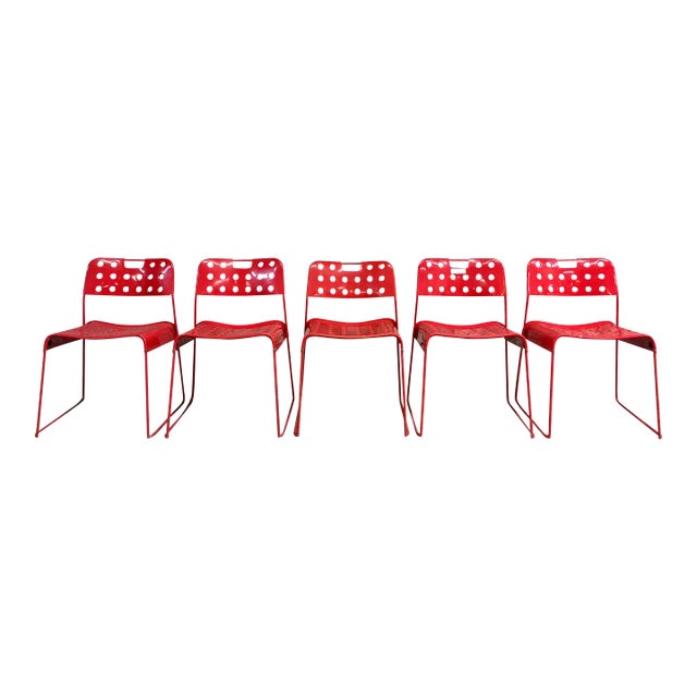 Vintage Italian Steel Omkstak Chairs by Rodney Kinsman for Bieffeplast, 1980s For Sale