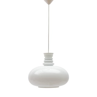 White Milk Glass Ceiling Lamp from Peill & Putzler, 1960s For Sale