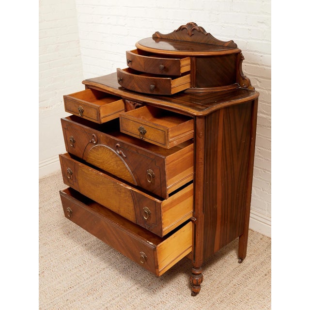 Vintage Antique Georgian Highboy Dresser For Sale - Image 4 of 12