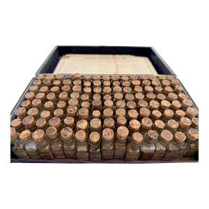 Antique English Homeopathic Medicine Case With 120 Glass Vials, C. 1890