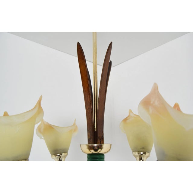 Wooden Chandelier, 1970s For Sale - Image 8 of 12