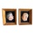 Vintage Hand-Made Hand Painted Profile Portrait Reliefs in Shadow Box Frames – Pair Sculptures For Sale