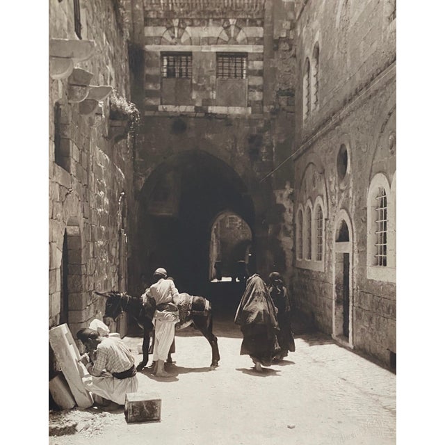 American Colony Jerusalem, Vintage Large Albumen Photo Jerusalem - House Of The "Rich Man", 1890-1920 For Sale