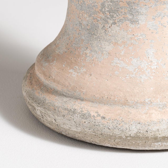 Sculpture Materials 1960-1969 France Weathered Antique White Painted Pedestal Urn Planter For Sale - Image 7 of 7