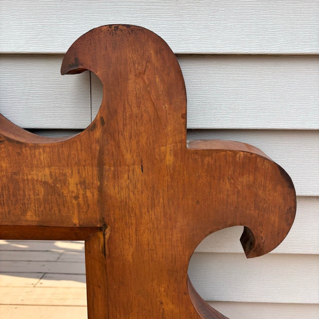 American Folk Art Metal Industrial Mirror For Sale - Image 3 of 9