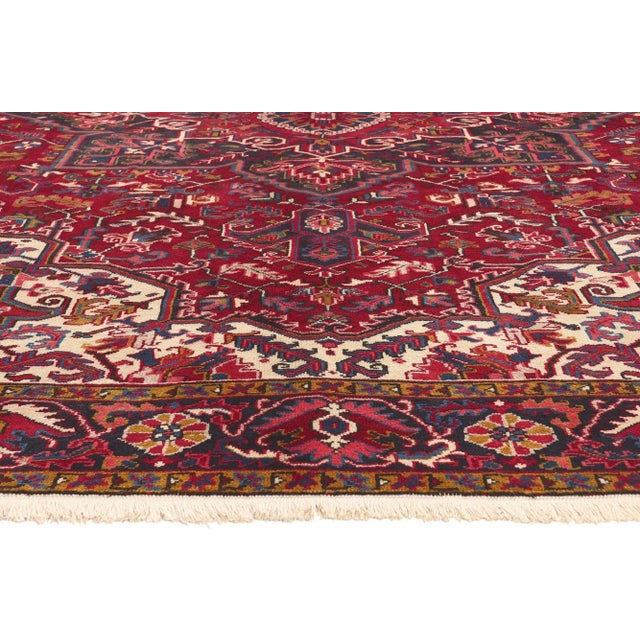 Mid 20th Century Mid 20th Century Vintage Persian Heriz Rug - 08'00 x 11'06 For Sale - Image 4 of 9