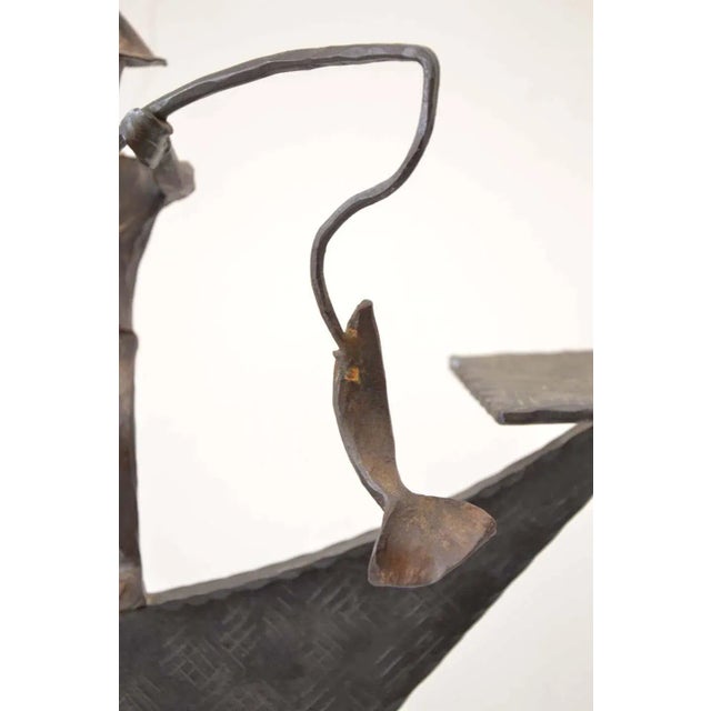 1960s Viennese Iron Flower Stand with a Fish Catcher For Sale - Image 5 of 10