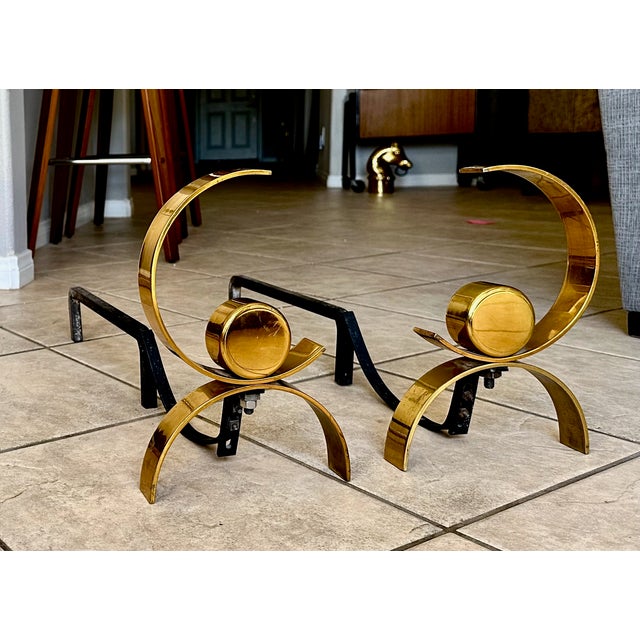 Pair of Mid-Century Modern Donald Deskey Andirons For Sale - Image 4 of 15