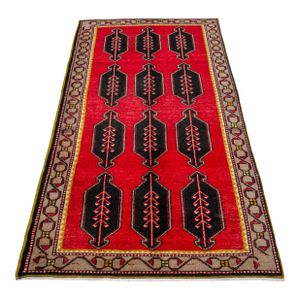 1960s Rug Hand Knotted Turkish Area Rug - 40'' X 79''