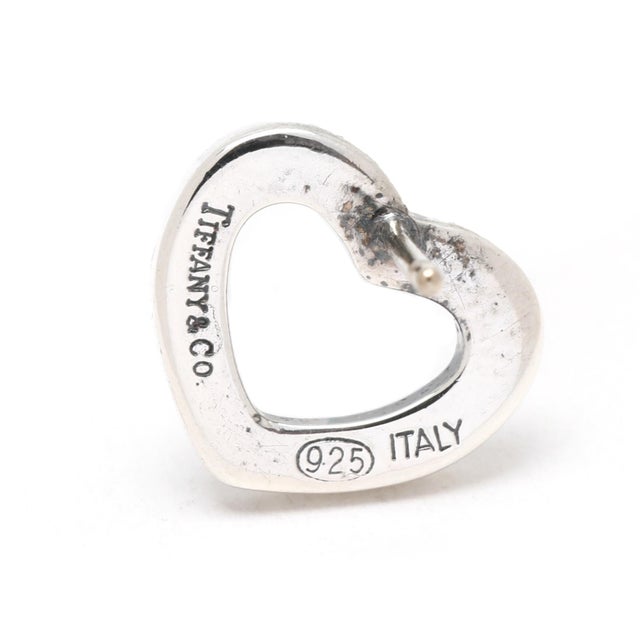 Modern Tiffany & Co Heart Stud Earrings, Sterling Silver, Length .38 In., Pair For Sale - Image 3 of 4
