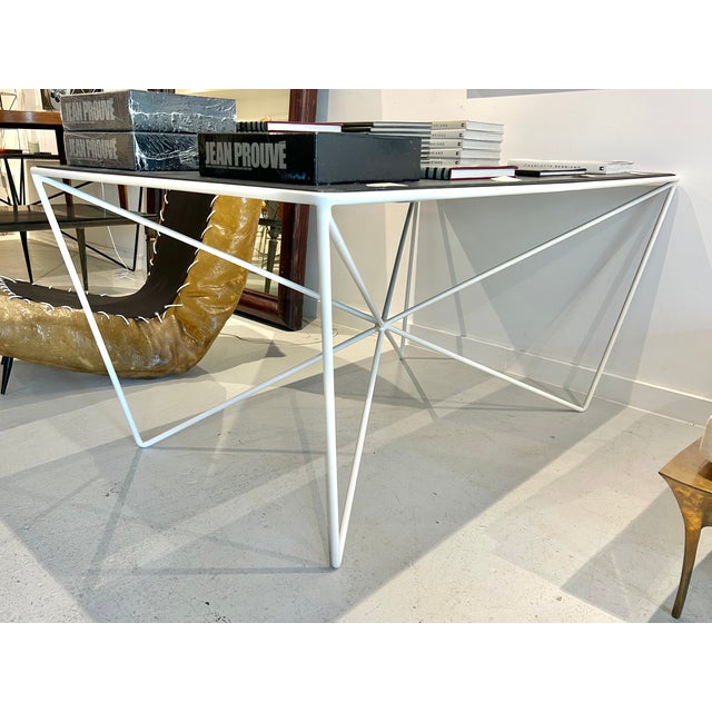 Metal Steel & Slate Table After Darrell Landrum for Avard For Sale - Image 7 of 9