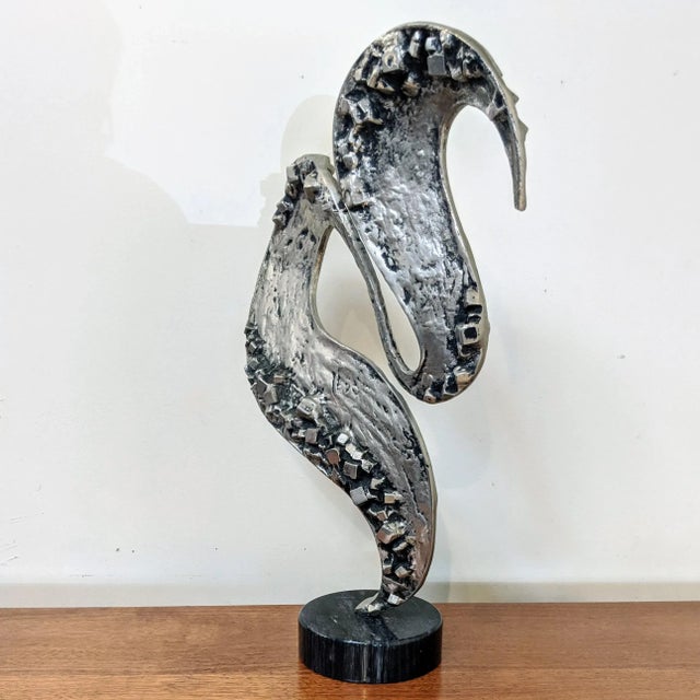 Mid-Century Modern 1970s Abstract Brutalist Cast Aluminum Sculpture For Sale - Image 3 of 11