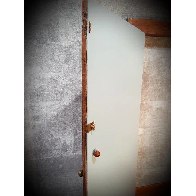 Antique Oak 6-Panel Door with Framework For Sale - Image 4 of 7