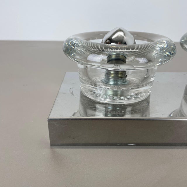Space Age Original Metal Chrome Glass Wall Sconce from Cosack Lights, Germany, 1970s For Sale - Image 14 of 18