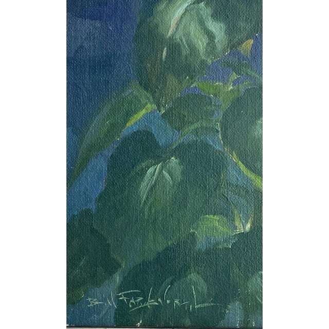 Green Original Oil Painting Sunflower by Bill Farnsworth For Sale - Image 8 of 10