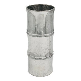 Mid 20th Century Metal Aluminum Bamboo Vase For Sale