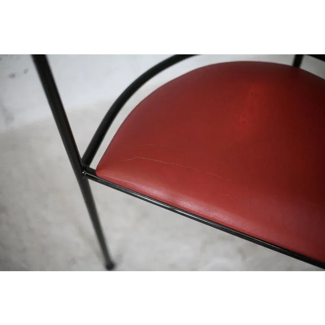 French Steel and Leather Armchairs, 1980s, Set of 3 For Sale - Image 11 of 18
