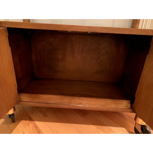 Drexel Biscayne Mid Century Bar Cart Storage Cabinet on Wheels For Sale - Image 14 of 18