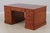 English Reprodux Bevan Funnel Leather Top Yew Wood Desk For Sale - Image 3 of 18