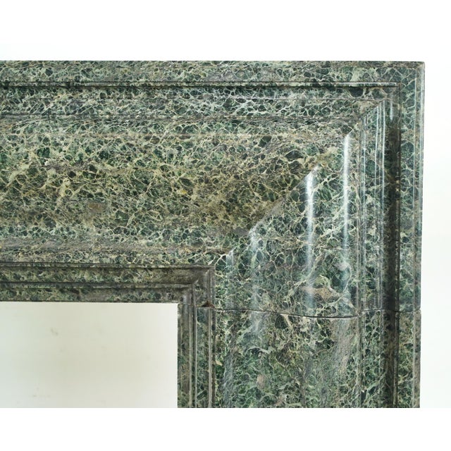 Dark Green Antique Bolection Dark Green Marble Mantel For Sale - Image 8 of 16
