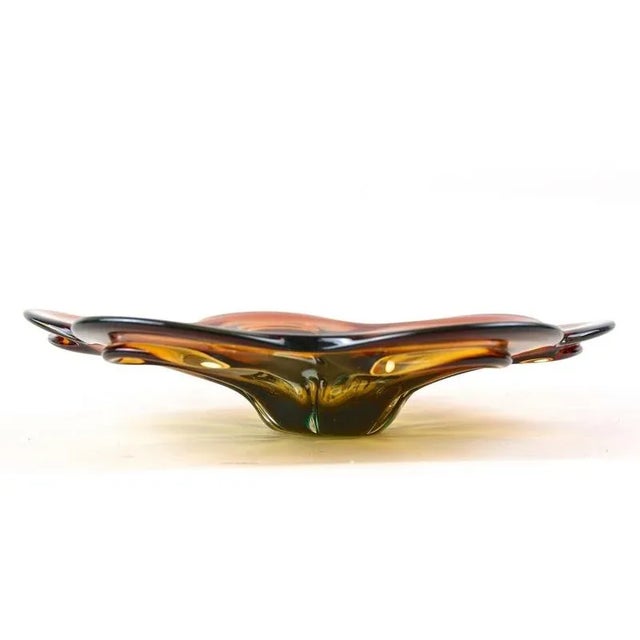 Glass Amber Murano Glass Centerpiece, 1970s For Sale - Image 7 of 18