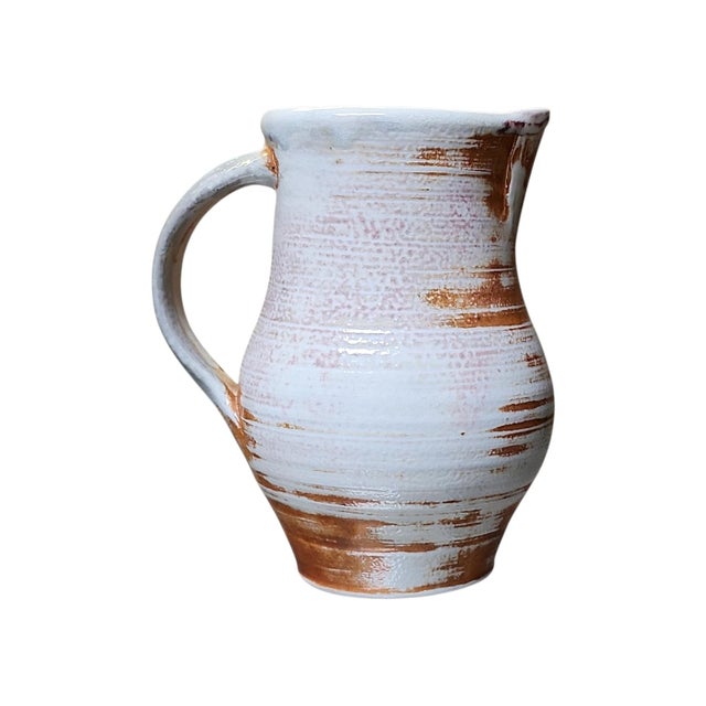 Folk Art Vintage Yu Ishimaru Studio Pottery Pitcher For Sale - Image 3 of 8