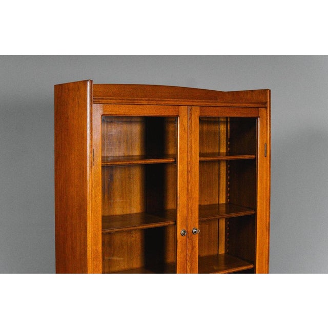 Art Nouveau Bookcase in Solid Oak For Sale - Image 6 of 18