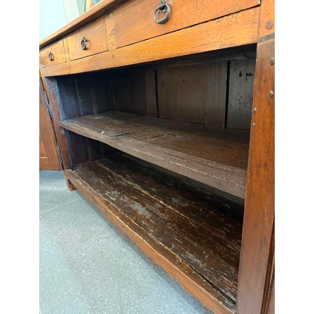 Brown Antique Walnut Buffet with 3 Drawers, 1850 For Sale - Image 8 of 18