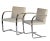 1970s Ludwig Mies Van Der Rohe Chairs in Linen, Pair For Sale - Image 9 of 12