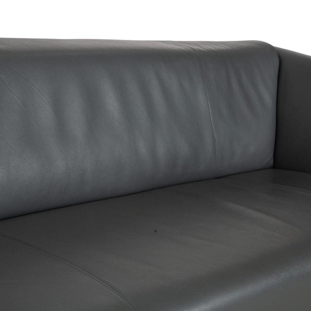 Leather 322 Three-Seater Sofa in Grey Green from Rolf Benz For Sale - Image 5 of 15